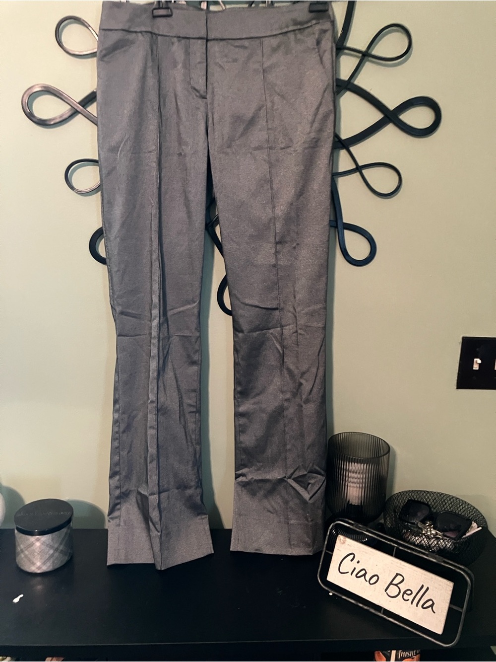 bebe Straight-Leg Dress Pants in Gray